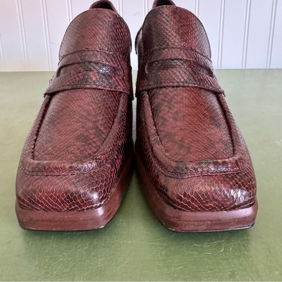 NWT Bruno Ricci for Diane B ALIMA Chunky Loafers in Brown Snake Leather *Italy* - Picture 10 of 14